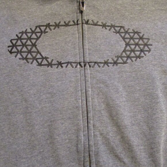Oakley Sport Men XX Large Gray Black Full Zip Pockets Long Sleeve Hooded Jacket - Picture 3 of 9